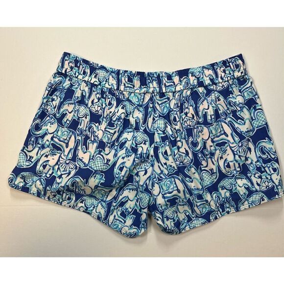 Lilly Pulitzer Luxletic Run Around Shorts Bomber Blue Get Trunky Print Size XS - Picture 10 of 11